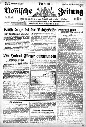 Vossische Zeitung vom 11.09.1925