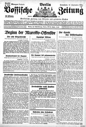 Vossische Zeitung vom 12.09.1925