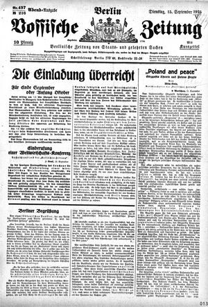 Vossische Zeitung vom 15.09.1925