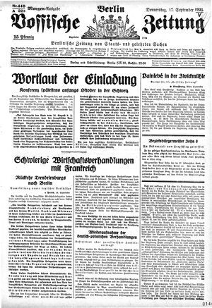 Vossische Zeitung vom 17.09.1925