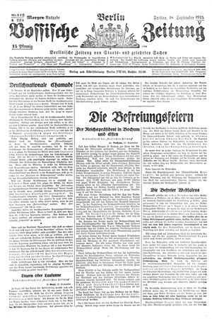 Vossische Zeitung vom 18.09.1925