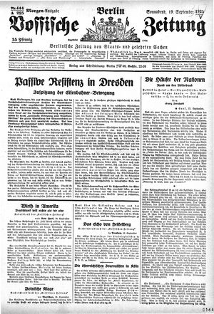 Vossische Zeitung vom 19.09.1925