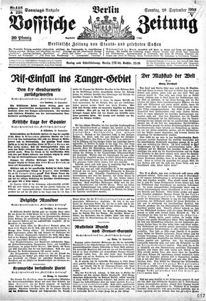 Vossische Zeitung vom 20.09.1925