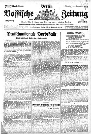 Vossische Zeitung vom 22.09.1925