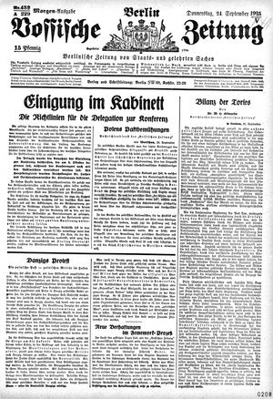Vossische Zeitung vom 24.09.1925