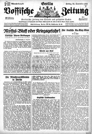 Vossische Zeitung vom 25.09.1925