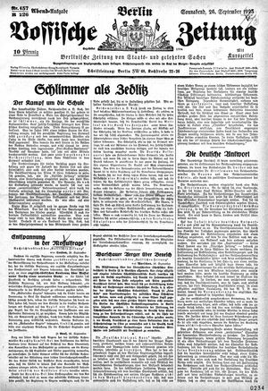 Vossische Zeitung vom 26.09.1925