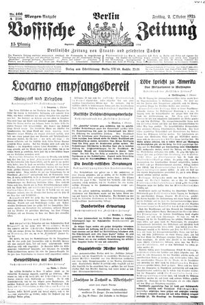 Vossische Zeitung vom 02.10.1925