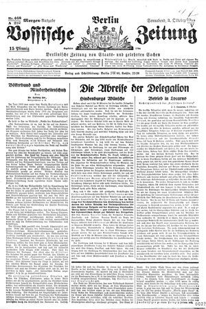 Vossische Zeitung vom 03.10.1925