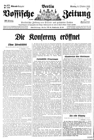 Vossische Zeitung vom 05.10.1925