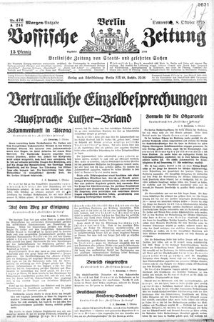 Vossische Zeitung vom 08.10.1925