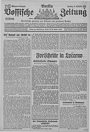 Vossische Zeitung vom 09.10.1925