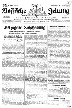 Vossische Zeitung vom 10.10.1925