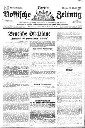 Vossische Zeitung on Oct 12, 1925