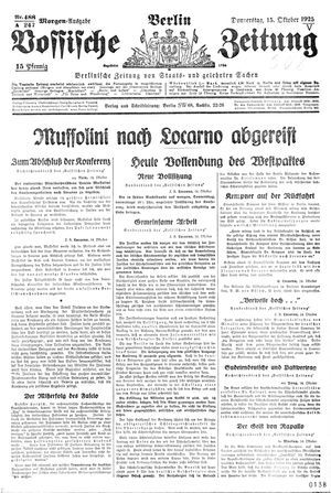 Vossische Zeitung vom 15.10.1925
