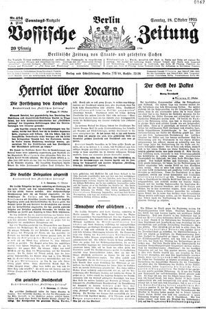 Vossische Zeitung on Oct 18, 1925