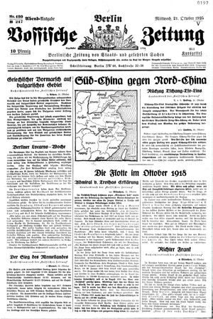 Vossische Zeitung on Oct 21, 1925
