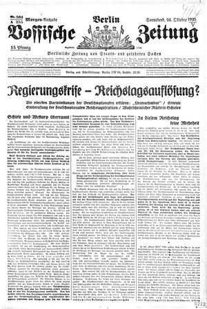 Vossische Zeitung vom 24.10.1925