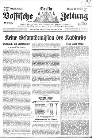 Vossische Zeitung vom 26.10.1925