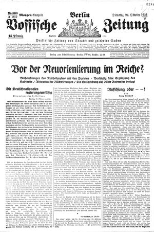 Vossische Zeitung vom 27.10.1925