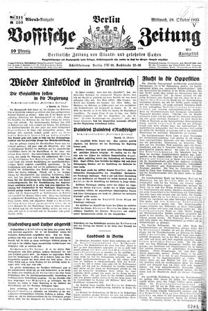 Vossische Zeitung vom 28.10.1925