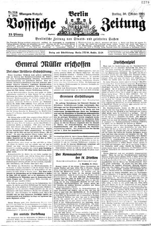 Vossische Zeitung vom 30.10.1925