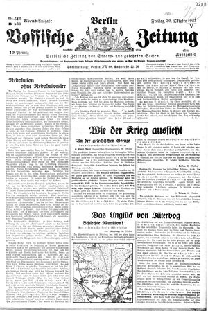 Vossische Zeitung vom 30.10.1925