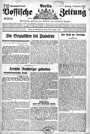 Vossische Zeitung vom 01.11.1925