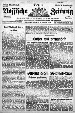 Vossische Zeitung vom 02.11.1925