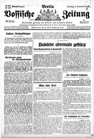 Vossische Zeitung vom 03.11.1925