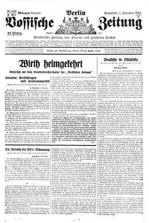 Vossische Zeitung vom 07.11.1925