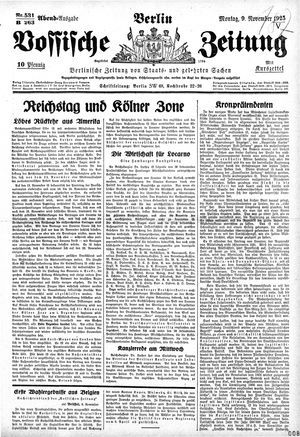 Vossische Zeitung vom 09.11.1925
