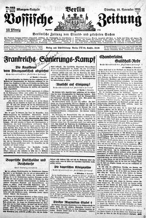 Vossische Zeitung vom 10.11.1925