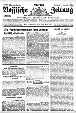 Vossische Zeitung vom 11.11.1925