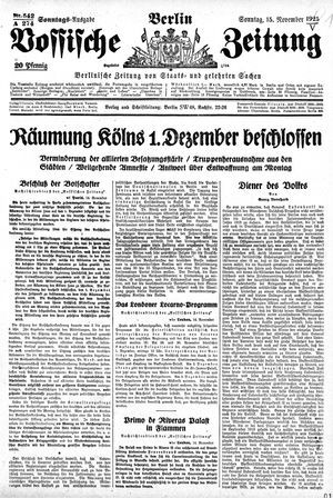 Vossische Zeitung on Nov 15, 1925