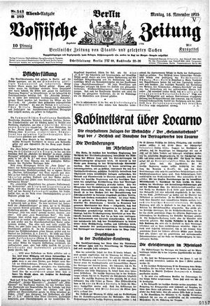 Vossische Zeitung vom 16.11.1925
