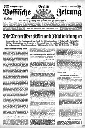 Vossische Zeitung vom 17.11.1925