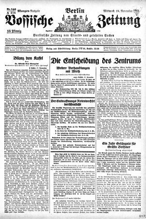 Vossische Zeitung vom 18.11.1925