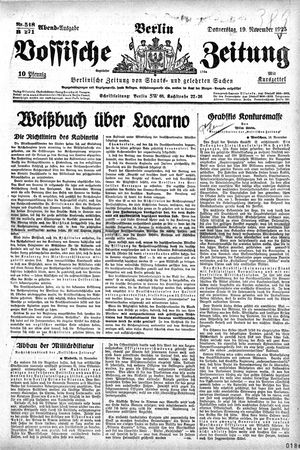 Vossische Zeitung vom 19.11.1925