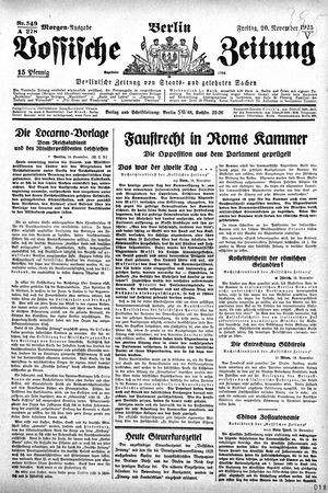 Vossische Zeitung vom 20.11.1925