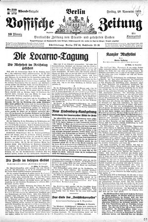 Vossische Zeitung vom 20.11.1925