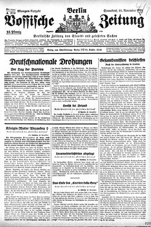 Vossische Zeitung vom 21.11.1925