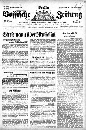 Vossische Zeitung on Nov 21, 1925