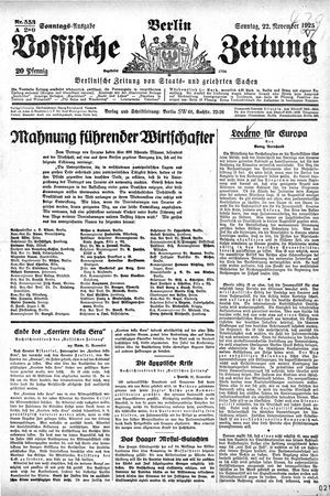 Vossische Zeitung vom 22.11.1925