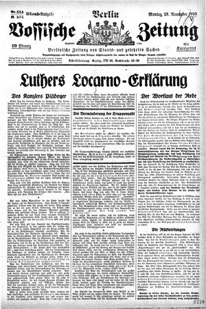 Vossische Zeitung vom 23.11.1925