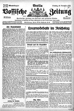 Vossische Zeitung vom 24.11.1925