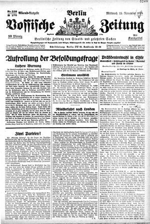 Vossische Zeitung vom 25.11.1925