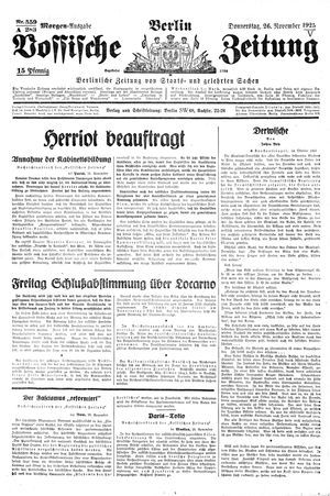 Vossische Zeitung vom 26.11.1925