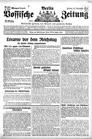 Vossische Zeitung on Nov 27, 1925