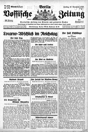 Vossische Zeitung vom 27.11.1925